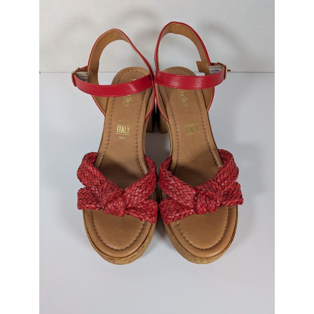 Seychelles platform sandals size 8.5 red brown